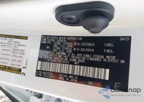 2021 Lexus Nx 300 F Sport z USA, uszkodzony, nr VIN JTJSARBZ7M2195415